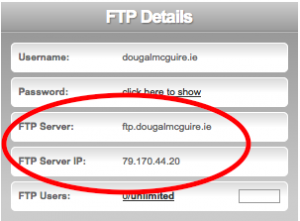 FTP hostname and FTP IP address