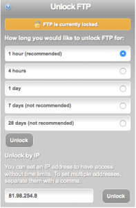 FTP unlock pane