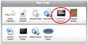 Control panel password reset